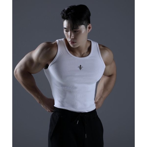 글로리 CARMID 머슬핏 슬리브리스 화이트 C 133325