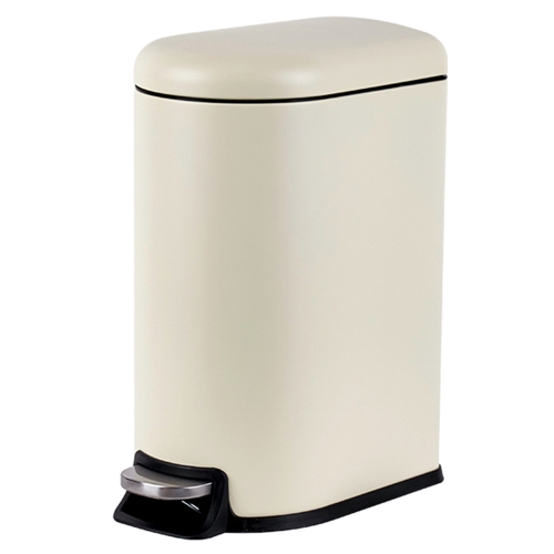 창신리빙 프랑코셀렉트 무소음 돔타원 페달 휴지통 10L 크림아이보리_이미지