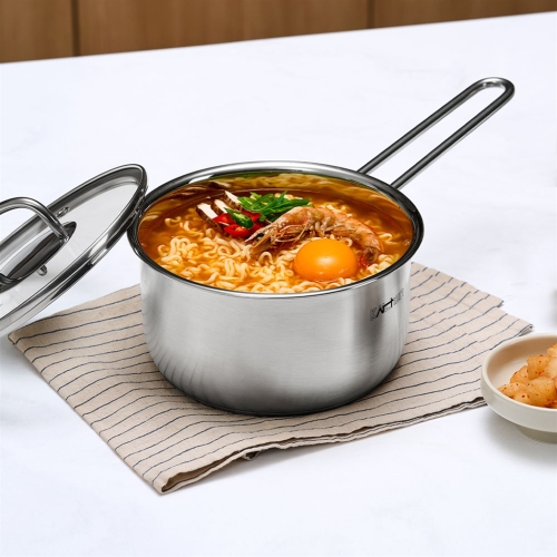 키친아트 올데이 스텐 편수냄비 (18cm)_이미지