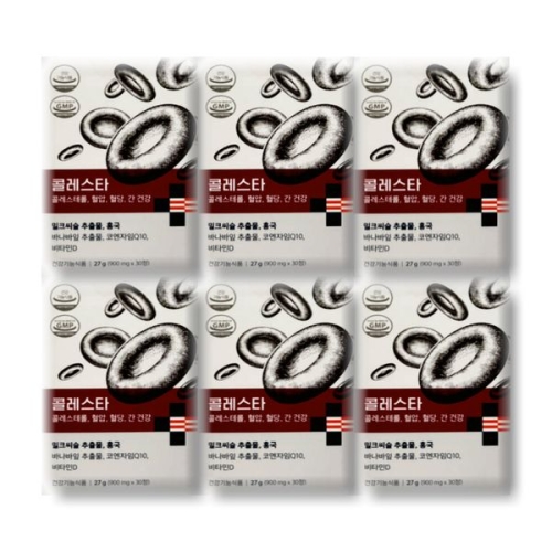 우리바이오 나우케어 콜레스타 900mg 30정 (6개)_이미지