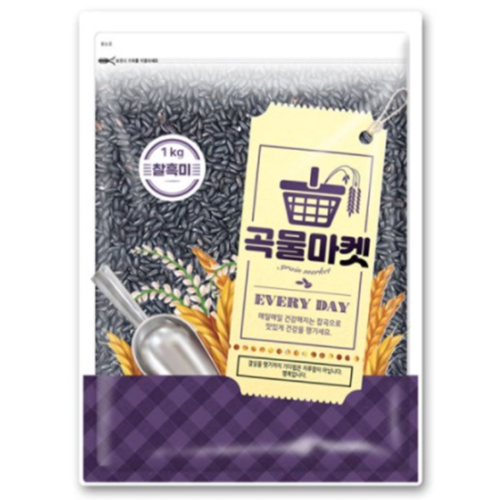 홍천철원물류센터 곡물마켓 찰흑미 1kg (3개)