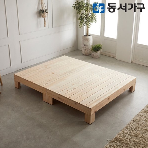 동서가구 힐링 히노끼 편백나무 평상형 침대 Q (매트별도)_이미지