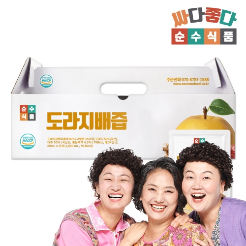  순수식품 순수 도라지배즙 80ml 25포 [1개]