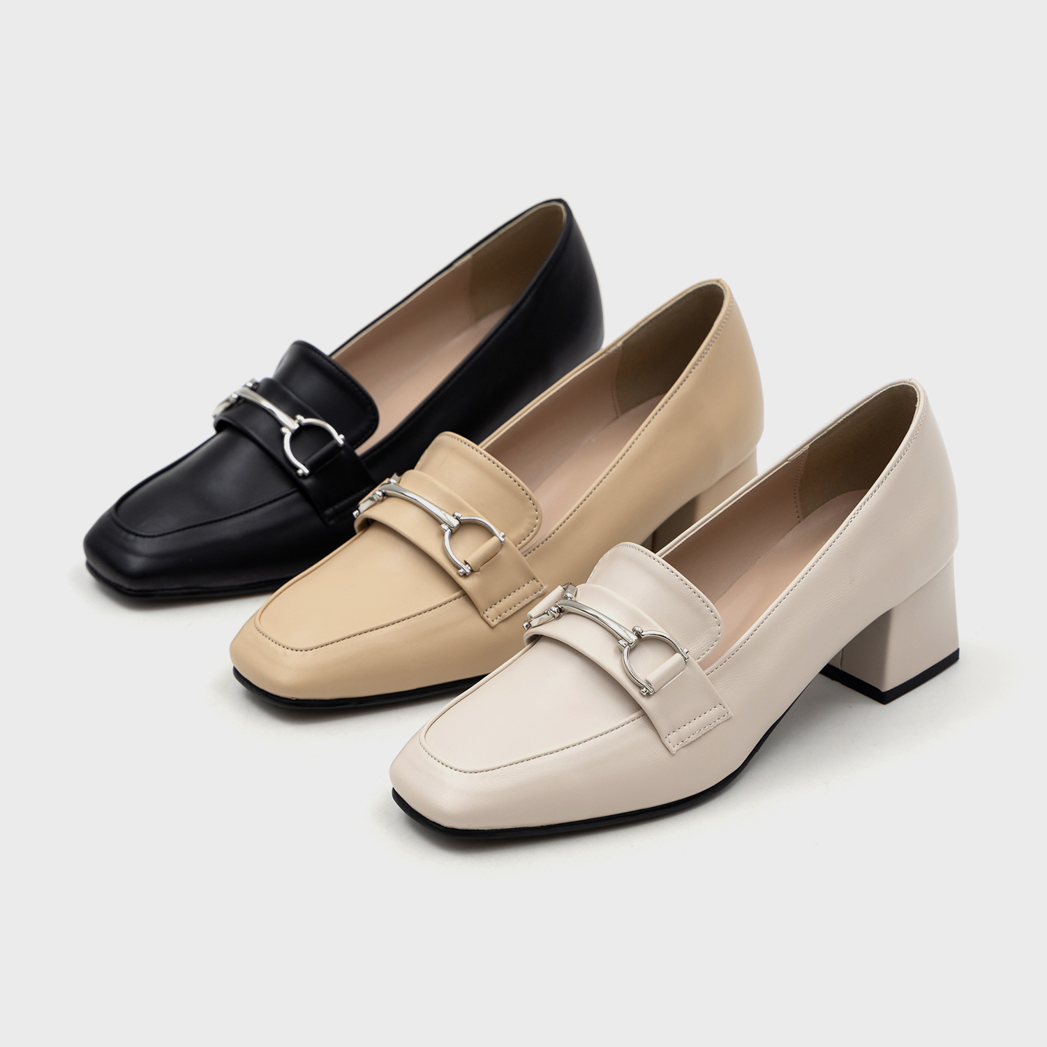소보제화 브렌지 여성 체인 로퍼 미들힐 3cm 5cm 3cm 25SYG1336 250 블랙