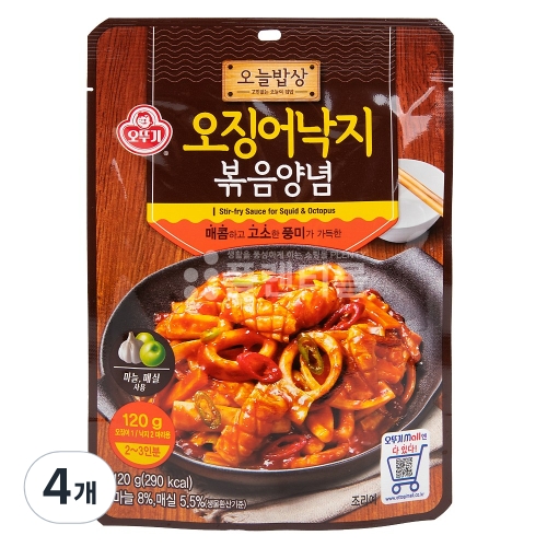 오늘밥상 오징어낙지 볶음양념 120g 4개