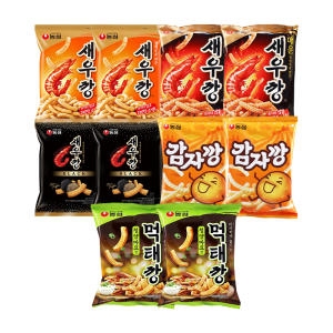 먹태깡60g 2개+새우깡90g 2개+매운새우깡90g 2개+새우깡블랙72g 2개+감자깡75g 2개
