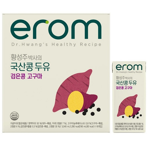 황성주 국산콩 두유 검은콩 고구마 190ml