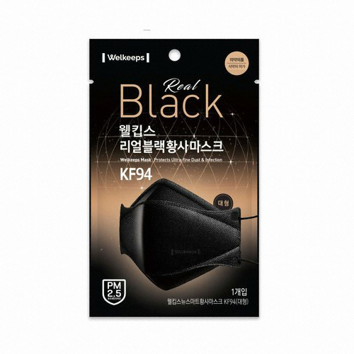 파인텍 웰킵스 리얼블랙 황사마스크 KF94 대형 (25매)_이미지