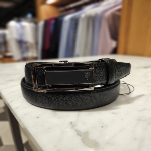 포체 벨트 블랙 FOFBE1-206BK 천연소가죽 자동벨트 폭3점3CM 길이128CM 43인치용_이미지