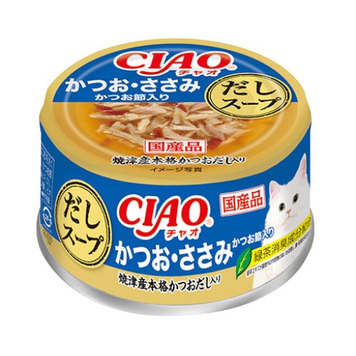 이나바 캣 챠오 다시스프 가다랑어&닭가슴살&가다랑어포 캔 A-232 75g (1개)_이미지