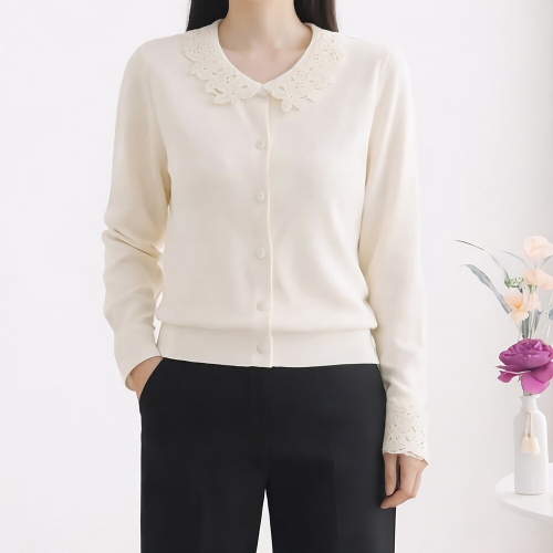 모리스커밍홈 로맨틱 레이스 카라 니트 가디건_M2602CD008A_이미지