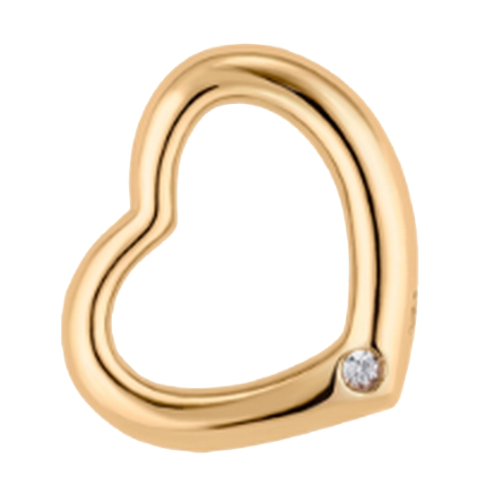 모아르 14K 펜던트 메달 큐빅 포인트 할로우 하트_이미지