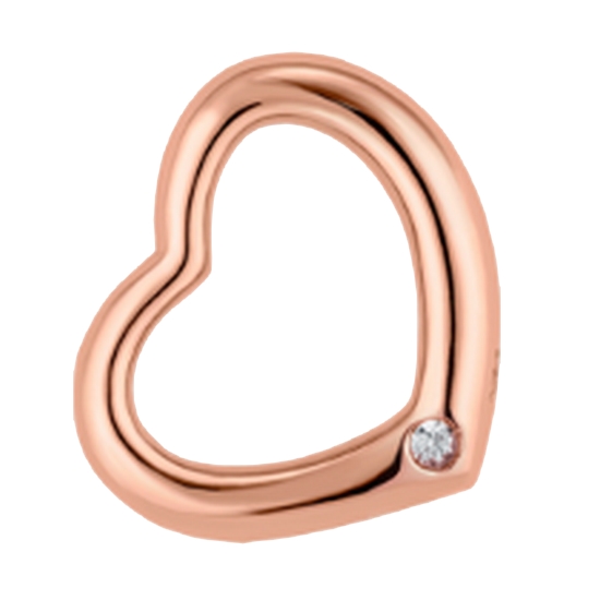 모아르 14K 펜던트 메달 큐빅 포인트 할로우 하트_이미지