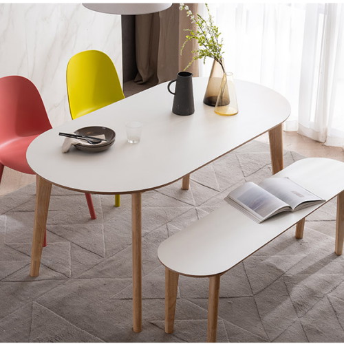 웨스트프롬 모던 에스메랄다 원목 타원형 식탁 1400 (의자별도)_이미지