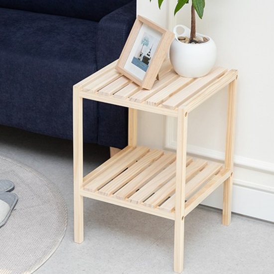 홈 소나무 원목 협탁 350