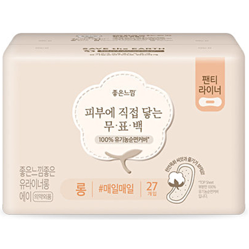 유한킴벌리 좋은느낌 피부에 직접 닿는 무표백 라이너 롱 27개