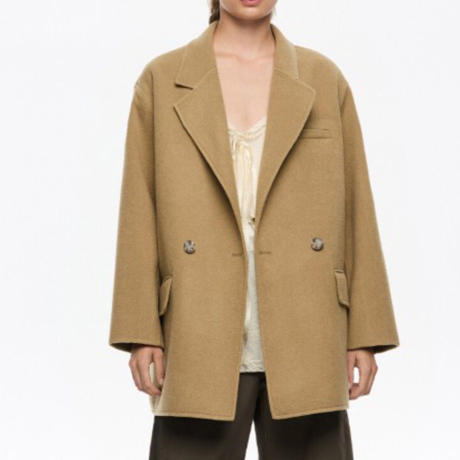 빔바이롤라 라이트카키 더블 페이스 더블 브레스티드 재킷 B256AWC001LKB_이미지