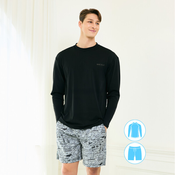 베이직엘르 래쉬가드 비치반바지 세트 BEM-Y901K