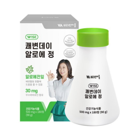 비타민마을 VV 와이즈 쾌변데이 알로에 정 180정 (1개)