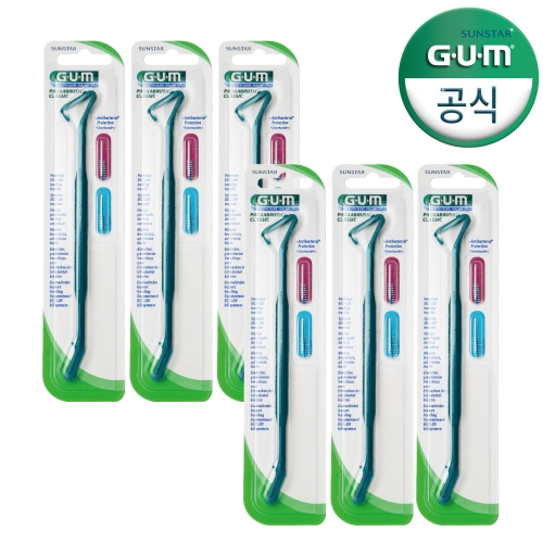 GUM 항균 치과 치간칫솔 605 핸들 (6개)_이미지