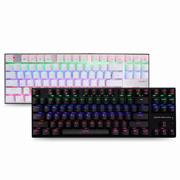 스카이디지탈 NKEYBOARD NKEY Ta 레인보우 LED 텐키리스 (블랙, 적축)
