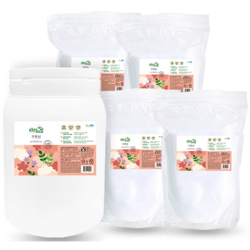  조이라이프 티없이맑은집 구연산 용기 1kg + (리필 1kg x 4개) [1세트]