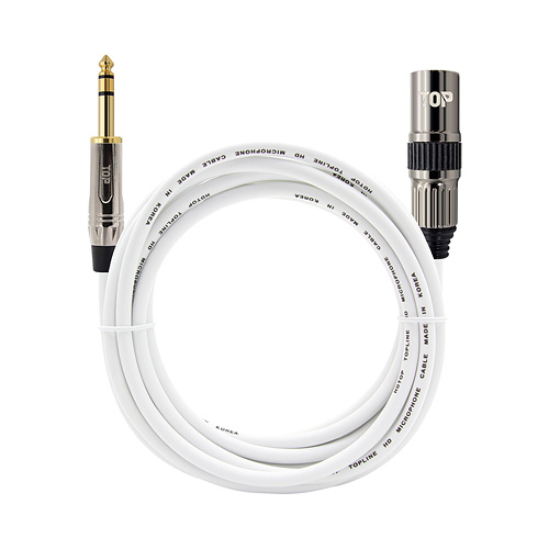 탑라인에이치디 HDTOP 5.5 스테레오 to XLR 메탈화이트 케이블 (30m, HT-TP3374)_이미지