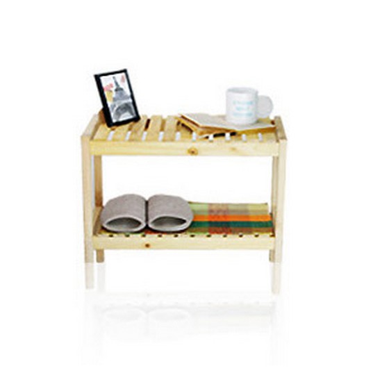 올리빙 원목 벤치 2단 신발장 (50cm)_이미지