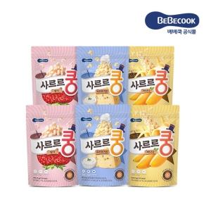 베베쿡 사르르쿵 3종 딸기+바나나+치즈요거트 23g (6개)