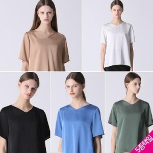 르오트 홈쇼핑방송/ 썸머 글로시새틴 V넥 티블라우스_635761 635761_38062581_635761_이미지