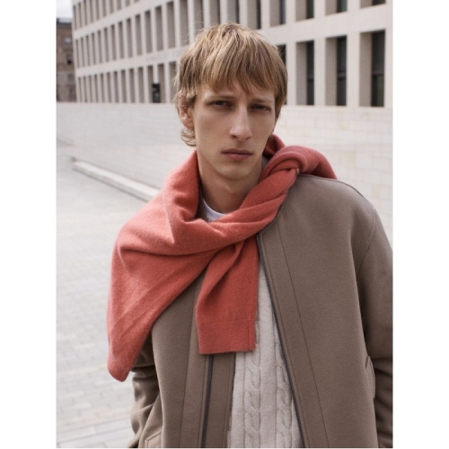 로가디스 레귤러 핏 캐시미어 칼라넥 스웨터 오렌지 RY4951P528_이미지