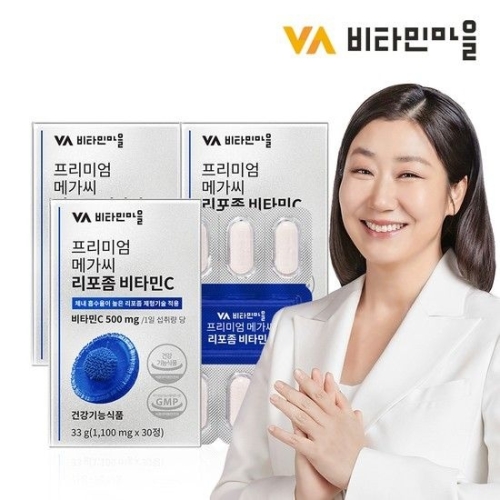 비타민마을 프리미엄 메가씨 리포좀 비타민C 1100mg 30정 (3개)