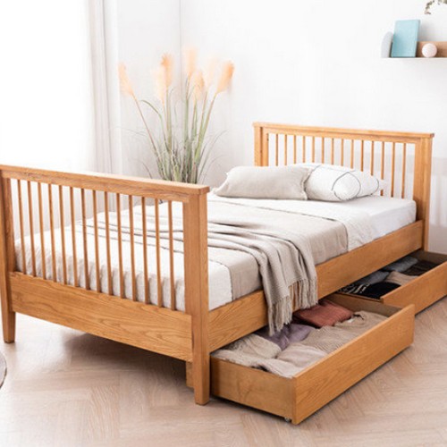 삼익가구 시나몬 애쉬 원목 서랍 침대 SS (호텔컬렉션메모리폼독립)