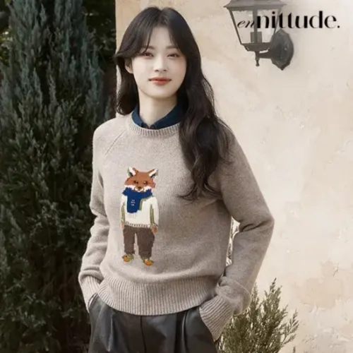 엔니튜드 홀리데이 울100 인타샤 니트 204768_이미지