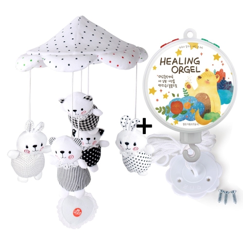 꿈나라 모빌 흑백모빌+힐링v2 자동오르골 세트_이미지