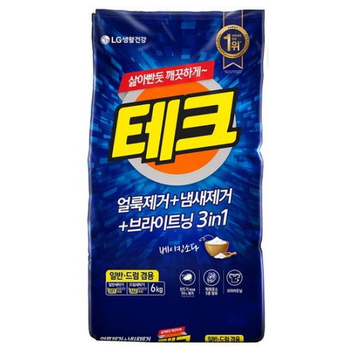 LG생활건강 테크 3in1 분말세제 겸용 6kg (1개)