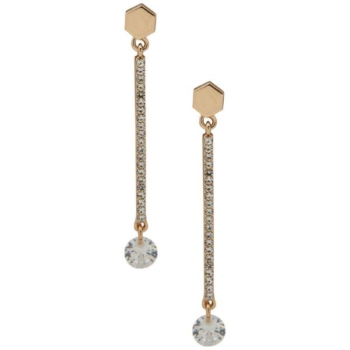DKNY 큐빅 지르코니아 및 크리스탈 스톤 헥스 파베 바 리니어 귀걸이 SSPHHWJG 844049