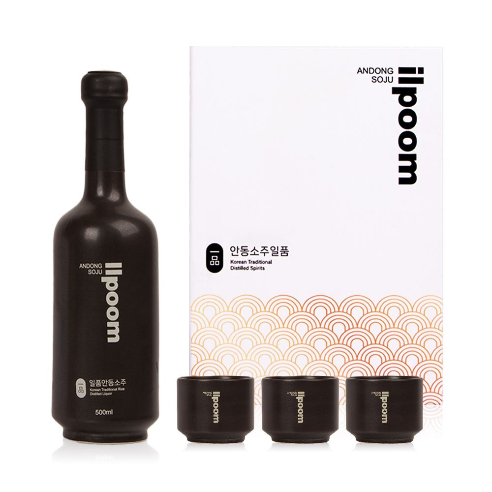 안동소주일품 골드블랙 선물세트 40도 500ml (1개)_이미지