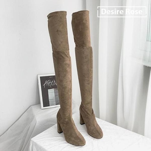 디자이어로즈 여성 스웨이드 오버니삭스부츠 스판부츠 9cm KRB0139 3526216A