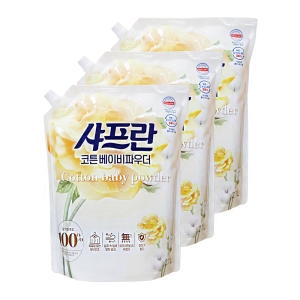 LG생활건강 샤프란 코튼 베이비파우더 리필 2.1L (3개)