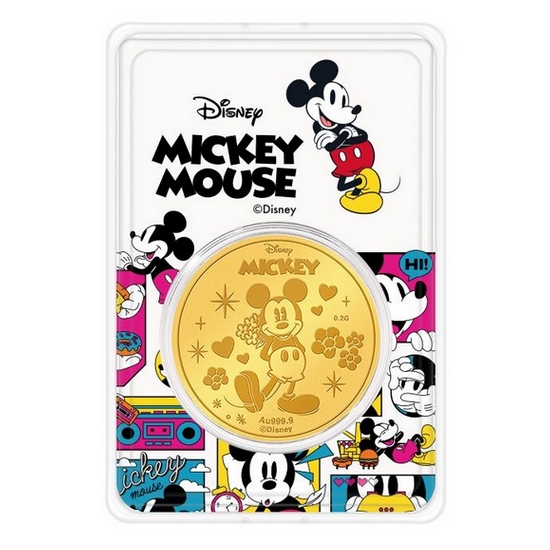아시아골드 디즈니 반짝 미키 마우스 24K 골드코인 0.2g