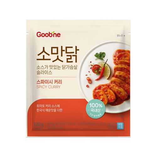 지앤건강생활 굽네 소스가 맛있는 닭가슴살 슬라이스 스파이시 커리 120g (5개)