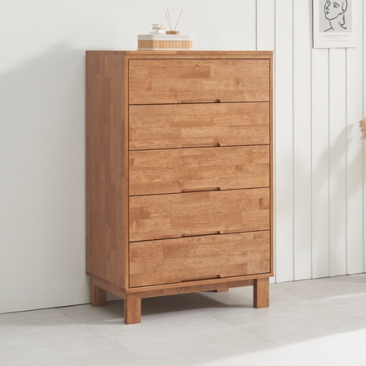 포레2 고무나무 5단 서랍장 800