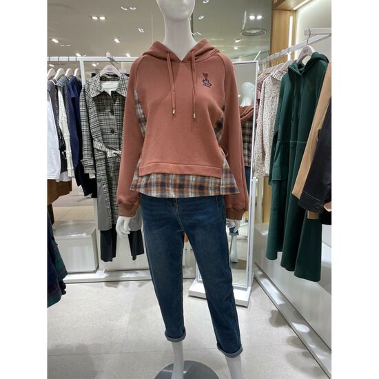 비지트인뉴욕 우븐배색 후드티셔츠 VX9LT13_이미지