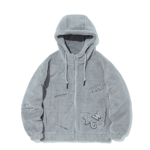 안나인터내셔날 인터크루 덤블링보아 키치가디건 그레이 ITY4DH33AGE