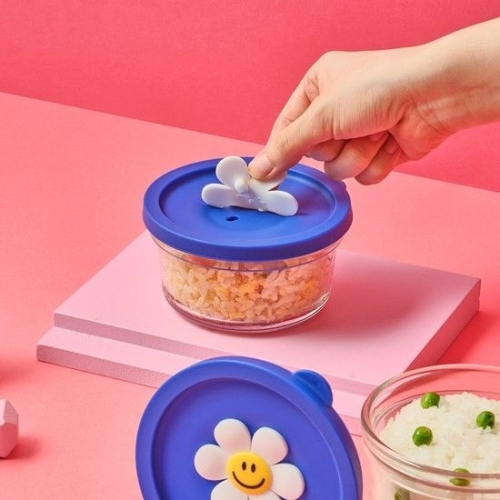 X 위글위글 햇밥용기 원형 스마일위러브 350ml