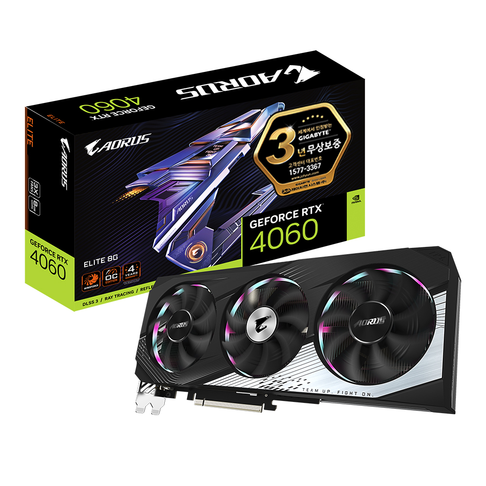 GIGABYTE AORUS 지포스 RTX 4060 ELITE D6 8GB 제이씨현