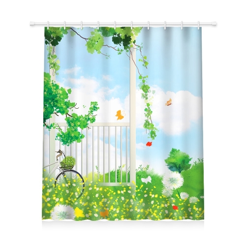 창문그리기 샤워커튼 나비_이미지