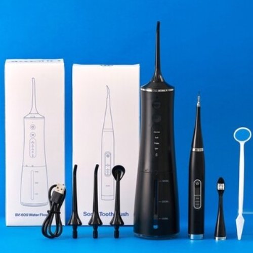원웨이 구강세정기 BV-609 + 셀프 치석제거기 세트 (블랙)_이미지