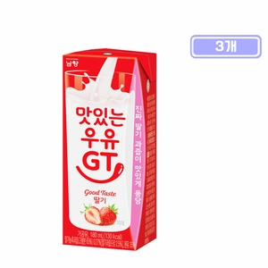 남양유업 맛있는우유 GT 딸기 180ml (3개)_이미지
